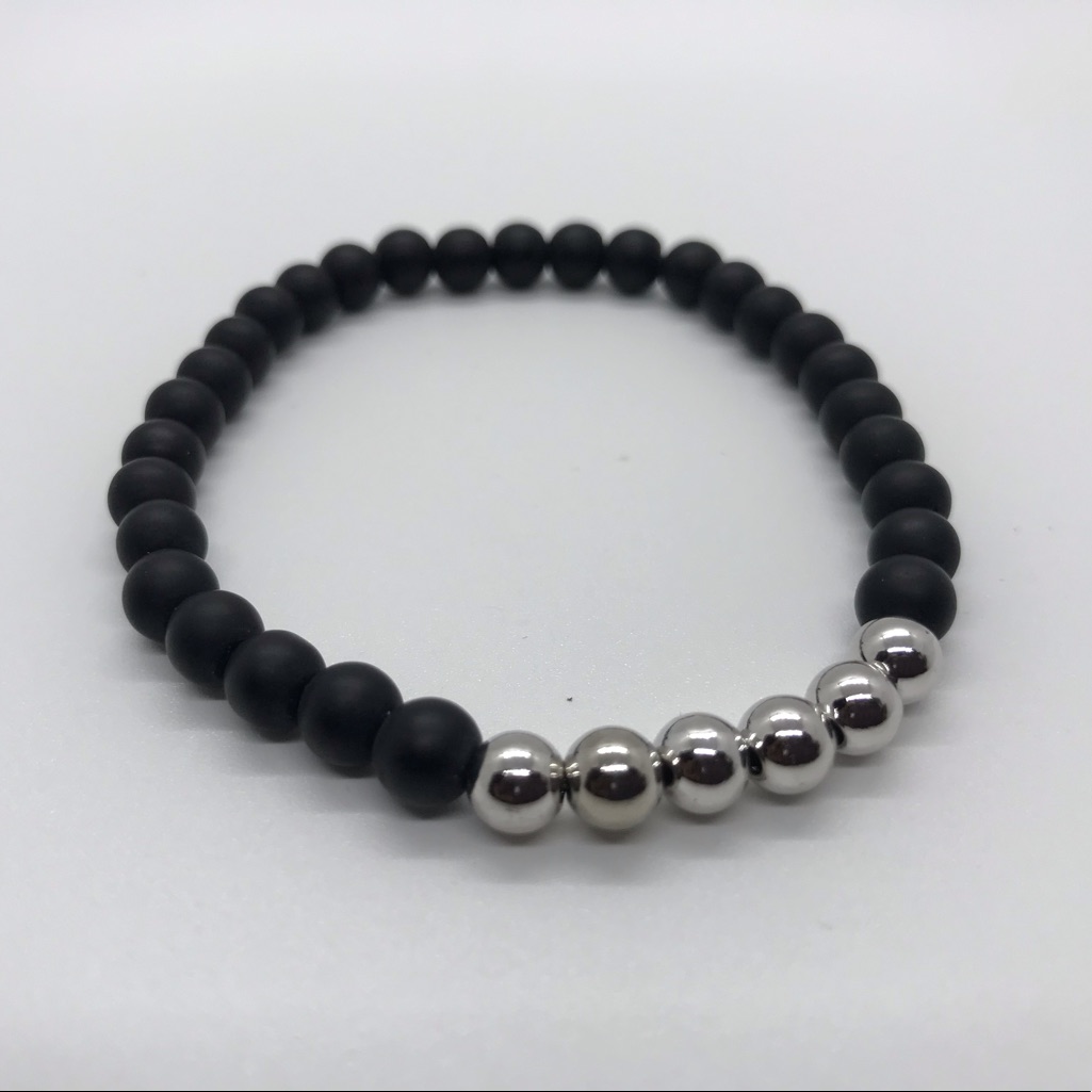 Silver And Black Bracelet